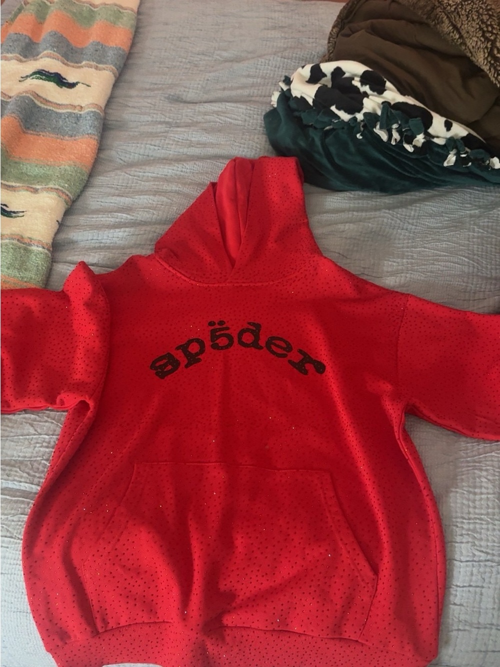 Adult Red Spyder Logo Hooded Sweatshirt